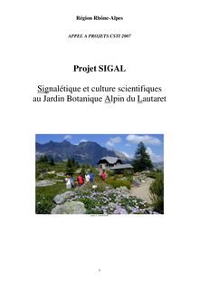 Projet SIGAL Signalétique et culture scientifiques au Jardin ...