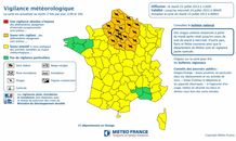 Carte de vigilence Météo France - Journée du 23 juillet 2013
