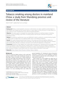 Tobacco smoking among doctors in mainland China: a study from Shandong province and review of the literature