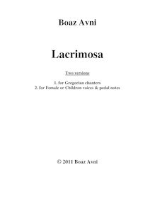 Partition complète (2 versions), Lacrimosa, Avni, Boaz
