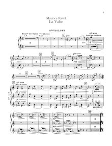 Partition violons II, La valse, Poème chorégraphique, Ravel, Maurice