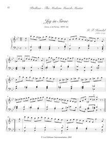 Partition Jig en Siroe (G. F. Handel), pour moderne Musick-Master, ou pour Universal Musician