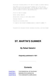 Saint Martin s Summer