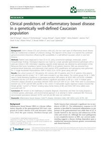 Clinical predictors of inflammatory bowel disease in a genetically well-defined Caucasian population