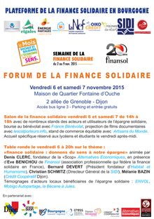 Forum de la finance solidaire à Dijon