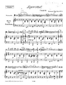 Partition harpe (ou Piano) score, Gavotte No.2, Op.2, A minor, Hopf, Hermann