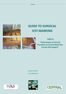 L’initiative OMS High 5s - Guide to surgical site marking
