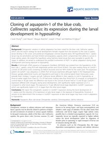 Cloning of aquaporin-1 of the blue crab, Callinectes sapidus: its expression during the larval development in hyposalinity