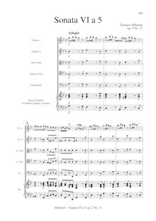 Partition , Sonata VI en G minor, Sei Sinfonie e Sei concerts a Cinque, Op.2