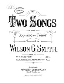 Partition No.2 - O Beauteous Maiden! Whither, 2 chansons, Two Songs for Soprano or Tenor