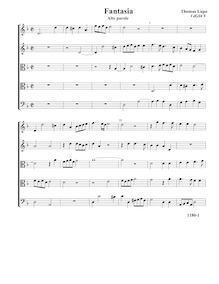 Partition Alte parole - Fantasia VdGS No.9 - partition complète (Tr Tr T T B), fantaisies pour 5 violes de gambe