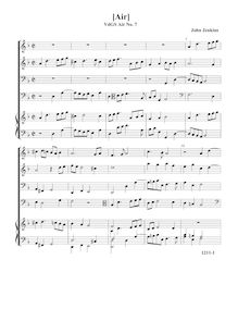 Partition [Air], VdGS No.7 - partition complète (Tr Tr B B O), Airs pour 4 violes de gambe avec orgue