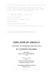 King John of Jingalo - The Story of a Monarch in Difficulties