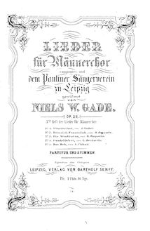 Partition complète, 5 chansons für Männerchor, Gade, Niels