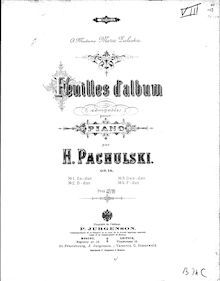 Partition complète, Feuilles d album, Op.16, Pachulski, Henryk