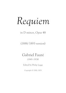 Partition complète, Requiem en D minor, D minor, Fauré, Gabriel