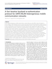 A fast iterative localized re-authentication protocol for UMTS-WLAN heterogeneous mobile communication networks