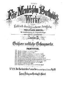 Partition Title Page et Contents, Die Hochzeit des Camacho, Op.10