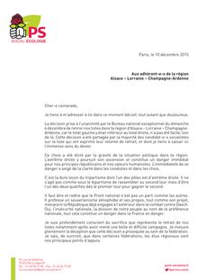 La lettre de Jean-Christophe Cambadélis