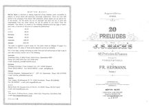Partition 20 préludes (, partie I), Das wohltemperierte Klavier I