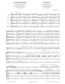 Partition complète, violon Concerto en E major, RV 269, La primavera (Spring) from Le quattro stagioni (The Four Seasons) par Antonio Vivaldi