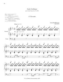 Partition , Toccata,  Gothique, Op.25, Boëllmann, Léon par Léon Boëllmann