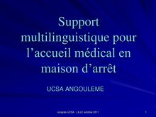 Support multilinguistique pour l accueil médical en maison d arrêt