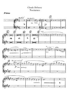 Partition flûte 1/2, 3, nocturnes, Debussy, Claude