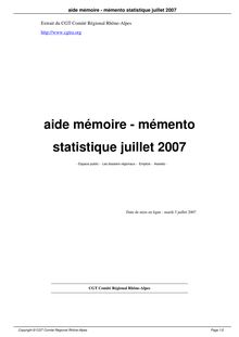 aide mémoire - mémento statistique juillet 2007