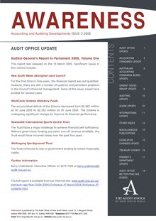 NSW Audit Office - Awareness - Issue 2005 03 - April 2005