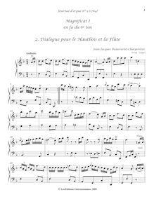 Partition , Dialogue pour le Hautbois et la Flûte, Journal d orgue No.9