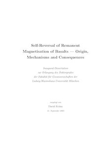 Self-reversal of remanent magnetisation of basalts [Elektronische Ressource] : origin, mechanisms and consequences / vorgelegt von David Krása