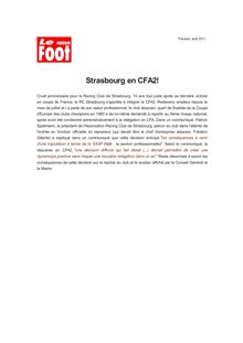 Strasbourg en CFA2!