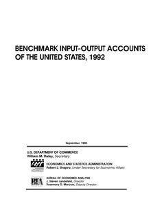 Benchmark Input-Output Accounts of the United States, 1992
