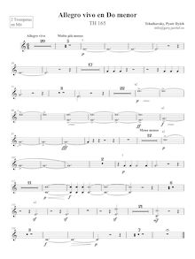 Partition trompette 1/2 (en E♭), Allegro vivo, C minor, Tchaikovsky, Pyotr