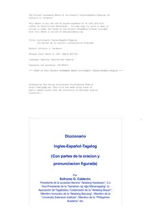 Diccionario Ingles-Español-Tagalog - Con partes de la oracion y pronunciacion figurada