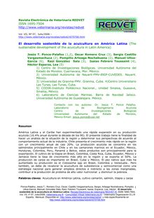 El desarrollo sostenible de la acuicultura en América Latina (The sustainable development of the acuicultura in Latin America)