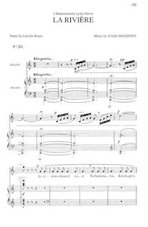Partition complète (C Major: medium voix et piano), La rivière