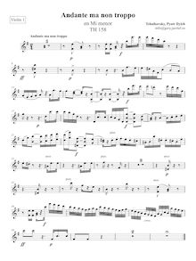 Partition violon I, Andante ma non troppo, E minor, Tchaikovsky, Pyotr