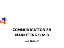 Cours: Communication en Marketing B to B