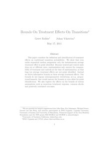 Bounds On Treatment E ects On Transitions