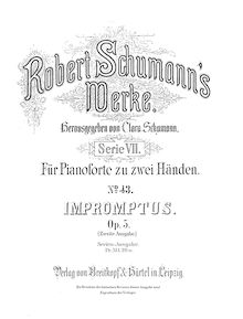 Partition complète, Impromptus on a theme of Clara Wieck, Schumann, Robert par Robert Schumann