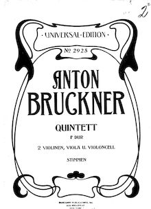 Partition violon 1, corde quintette, F major, Bruckner, Anton par Anton Bruckner