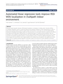 Automated linear regression tools improve RSSI WSN localization in multipath indoor environment