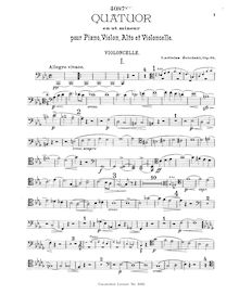 Partition violoncelle, Piano quatuor, Op.61, Żeleński, Władysław