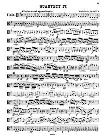 Partition viole de gambe, corde quatuor No.4, Op.44 No.2, E minor
