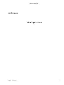 Montesquieu lettres persanes