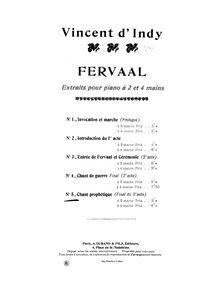 Partition , Chant prophétique (Final du 3e acte)., Fervaal, Op.40