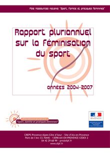 Rapport pluriannuel sur la féminisation du sport