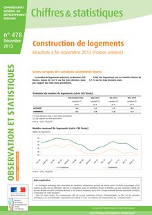 Construction de logements - résultats à fin novembre 2013 (France entière)